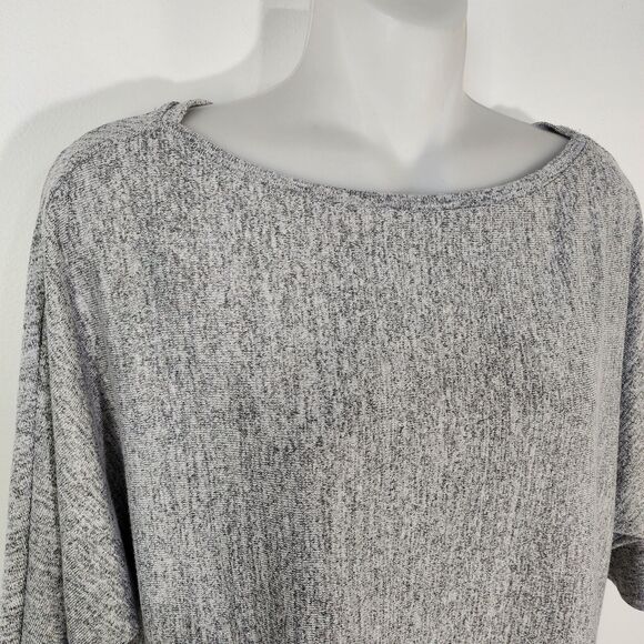 Banana Republic Women Top Small Luxespun Boat Neck Short Dolman Sleeve Gray Marl - Picture 3 of 10